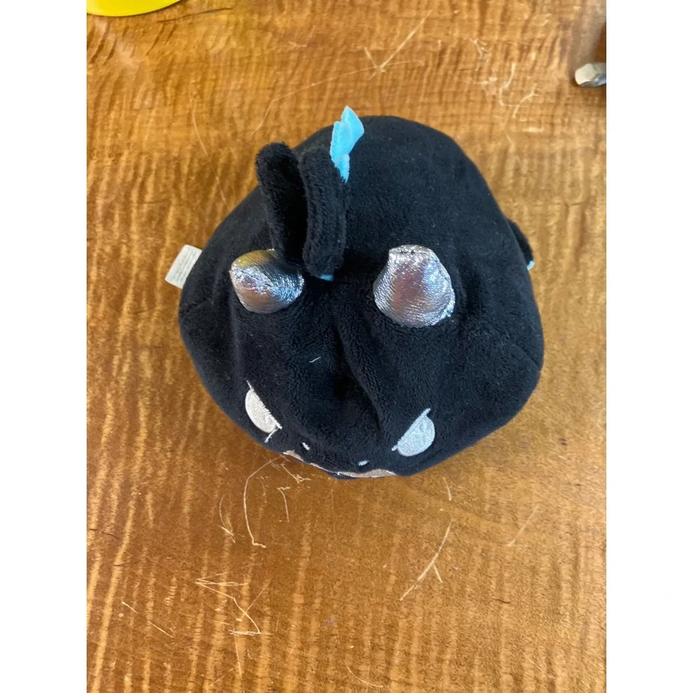 Scurdie Plush Monster Small Black Excellent Metallic Horns Blue Tail